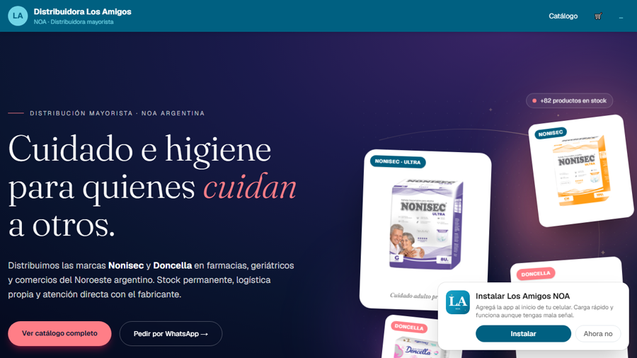 Pantalla del sistema de Los Amigos NOA